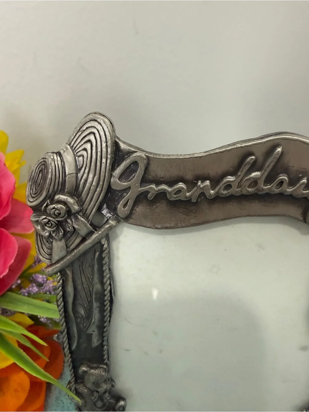 Granddaughter Embossed Silver-Style Decorative Picture Frame 6x5 in